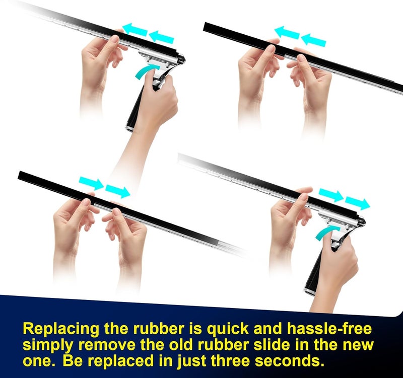 MRDARENSU 41-Inch High Elasticity Replacement Silicone Squeegee Strips, for Windows Glass Shower Door Cleaning, Durable and Easy to Install - Image 3
